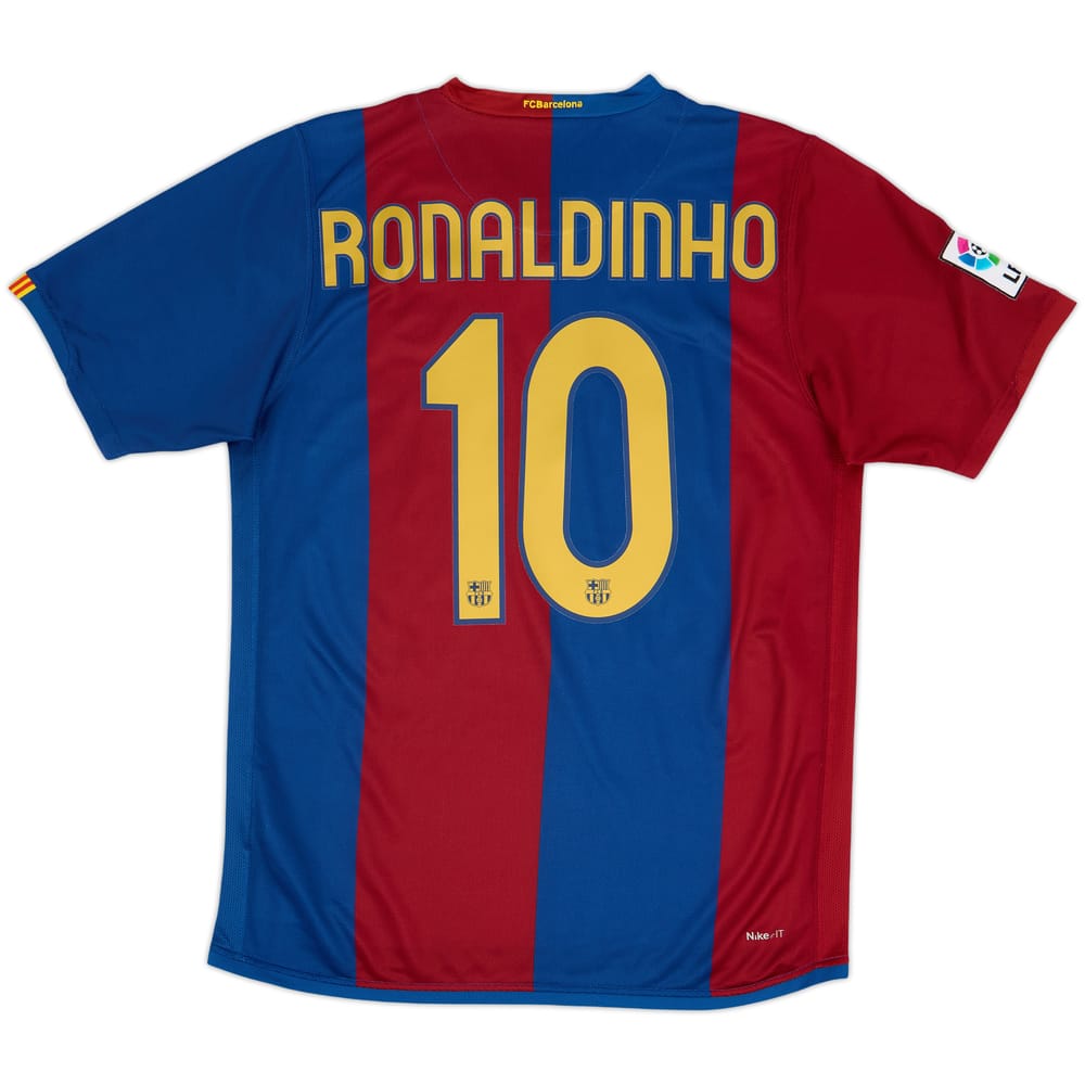 2007-08 Barcelona Home Shirt Ronaldinho #10 - 9/10 - (M)