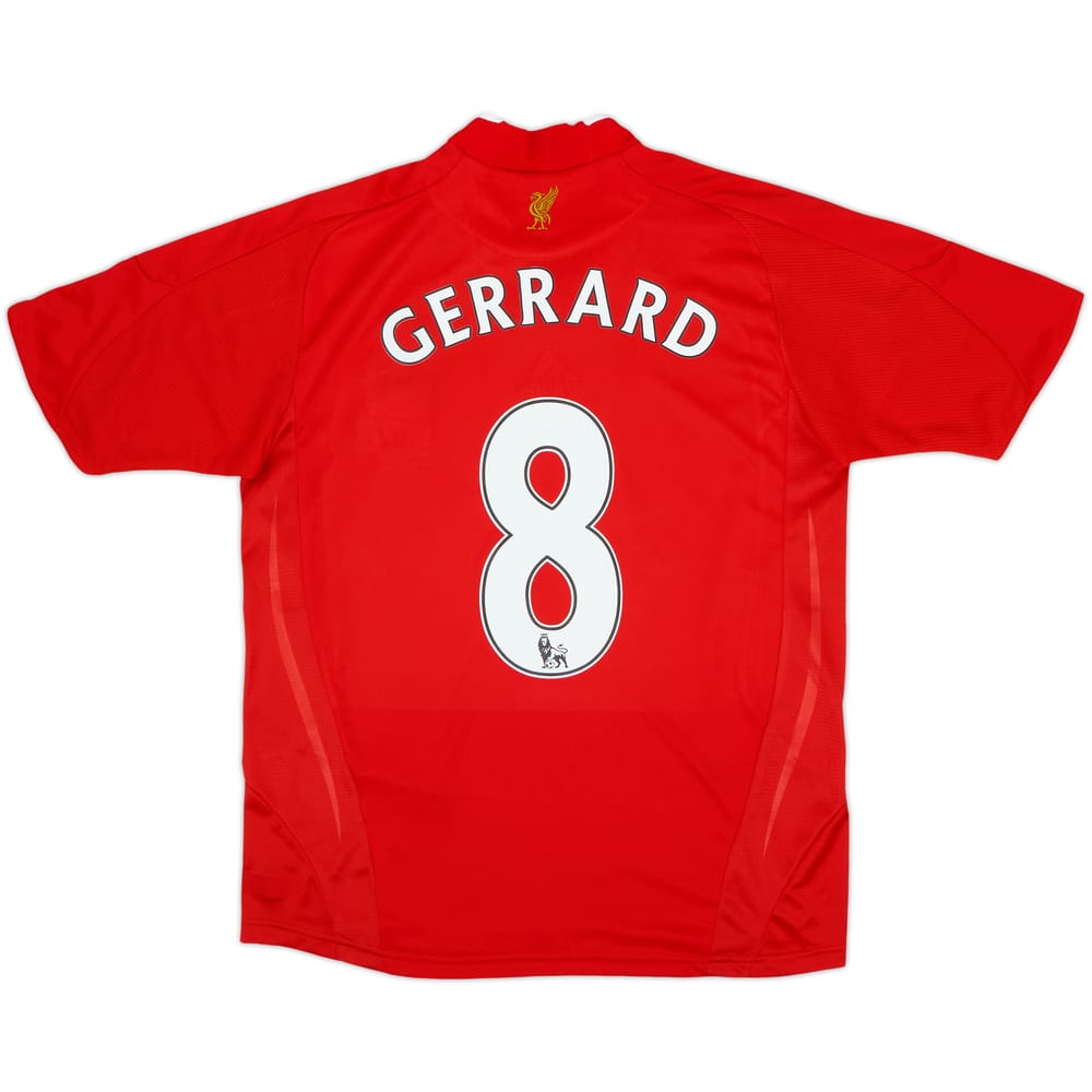 2008-10 Liverpool Home Shirt Gerrard #8 - 6/10 - (L.Boys)