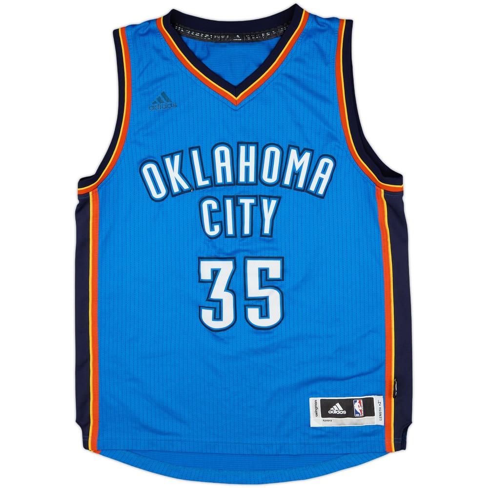 2014-16 Oklahoma City Thunder Durant #35 adidas Swingman Away Jersey - 4/10 - (M)