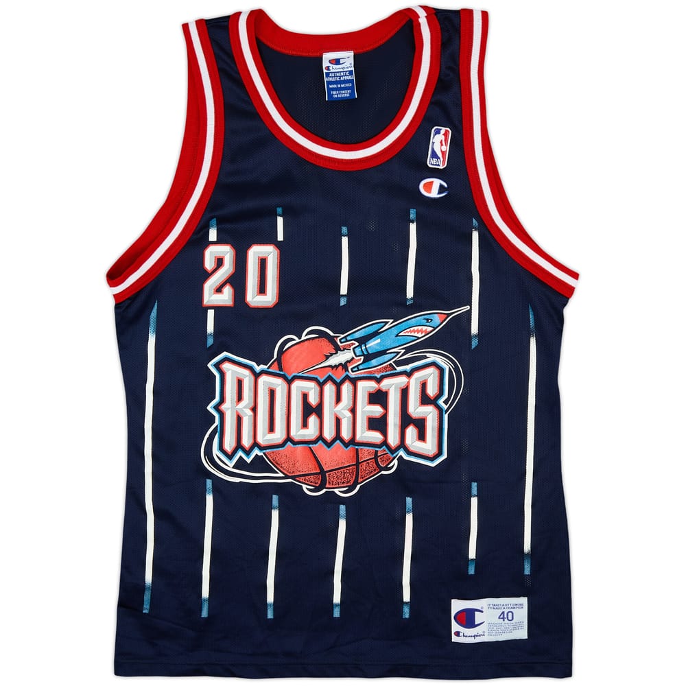 1996-99 Houston Rockets Price #20 Champion Away Jersey - 7/10 - (M)
