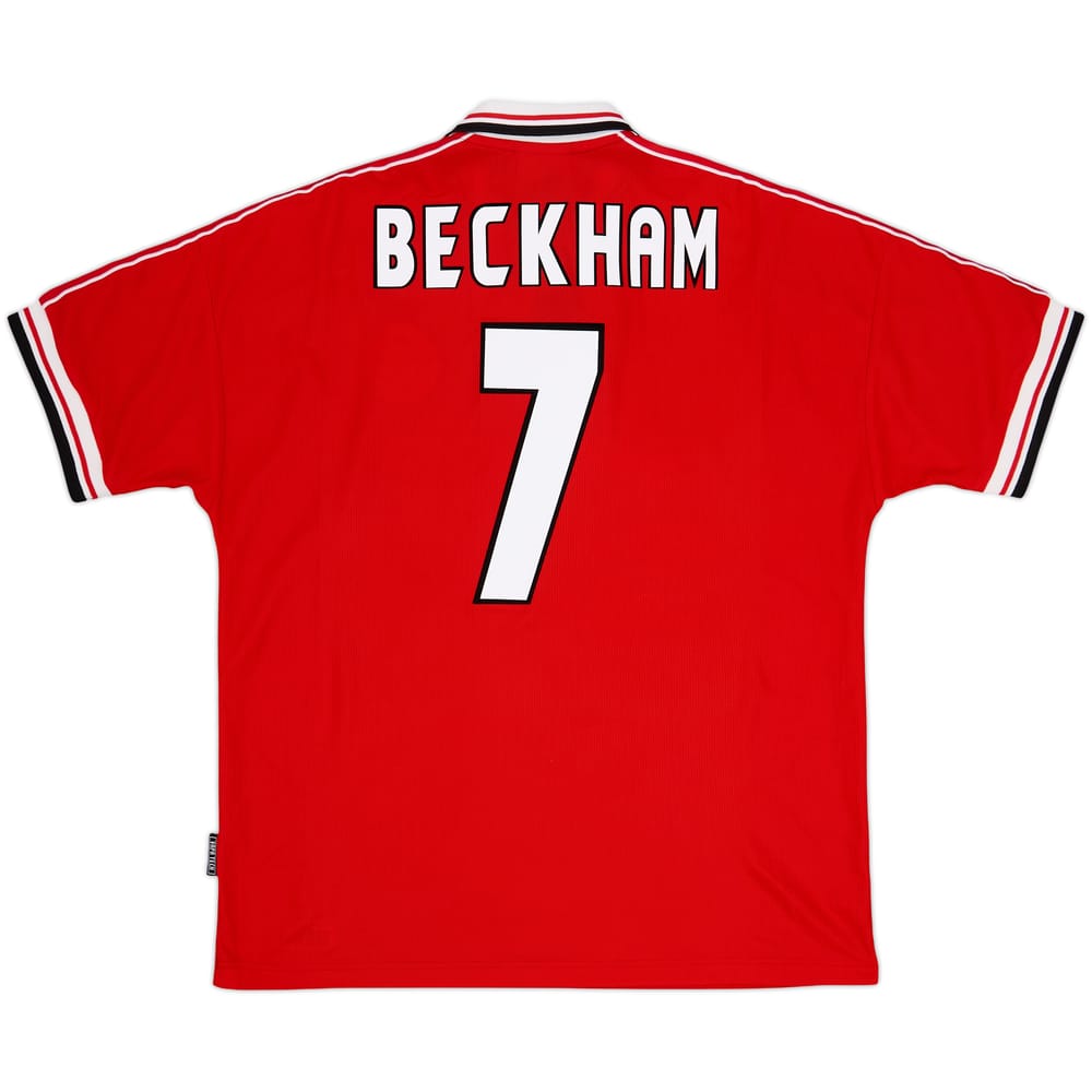 1998-00 Manchester United Home Shirt Beckham #7 - 8/10 - (XL)