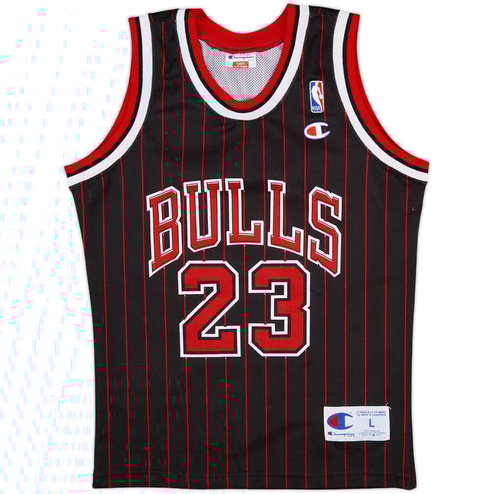 1995-97 Chicago Bulls Jordan #23 Champion Alternate Jersey - 6/10 - (L.Boys)