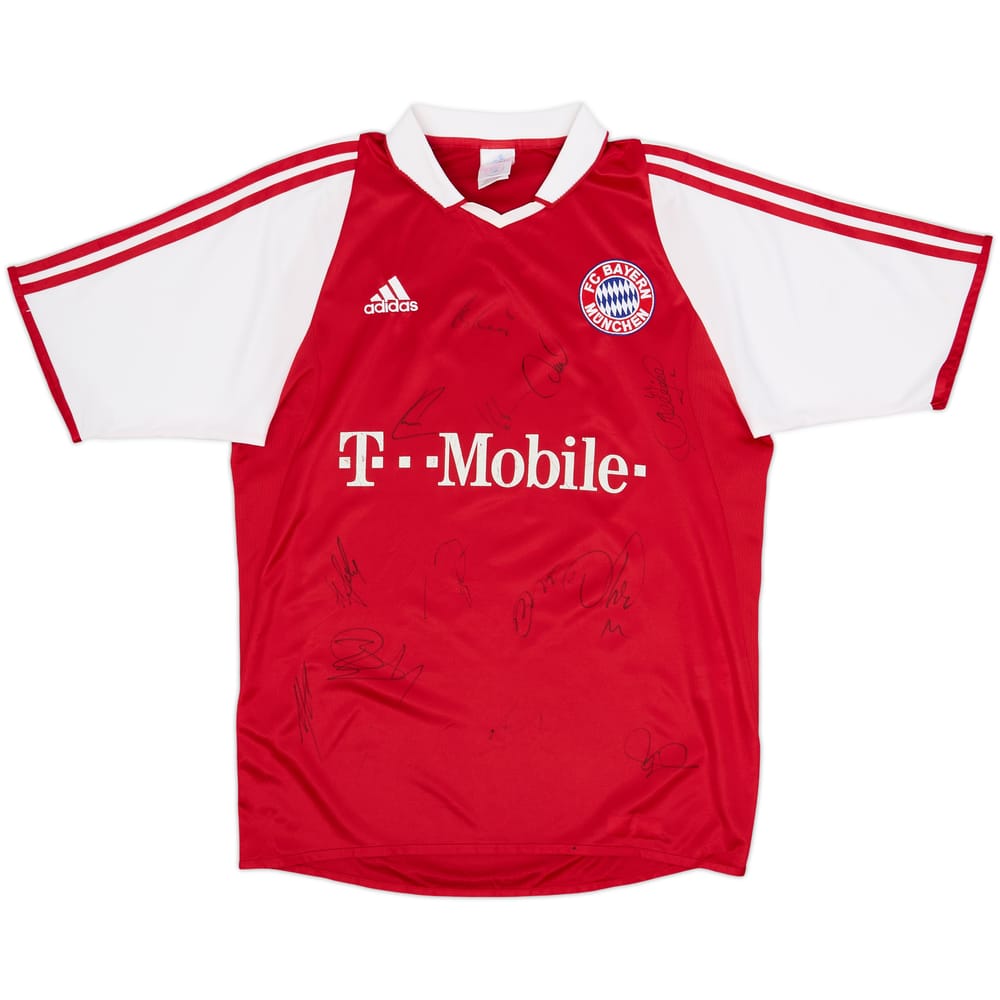 2003-04 Bayern Munich Squad Signed Home Shirt - 6/10 - (S)
