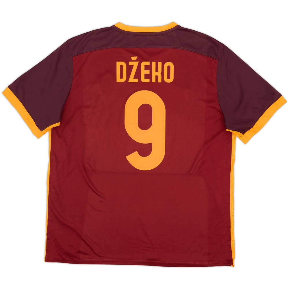 2015-16 Roma Home Shirt Dzeko #9 - 8/10 - (XL)