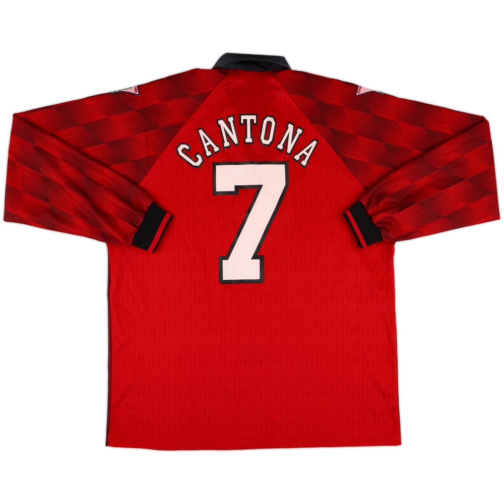 1996-98 Manchester United Home L/S Shirt Cantona #7 - 7/10 - (XL)