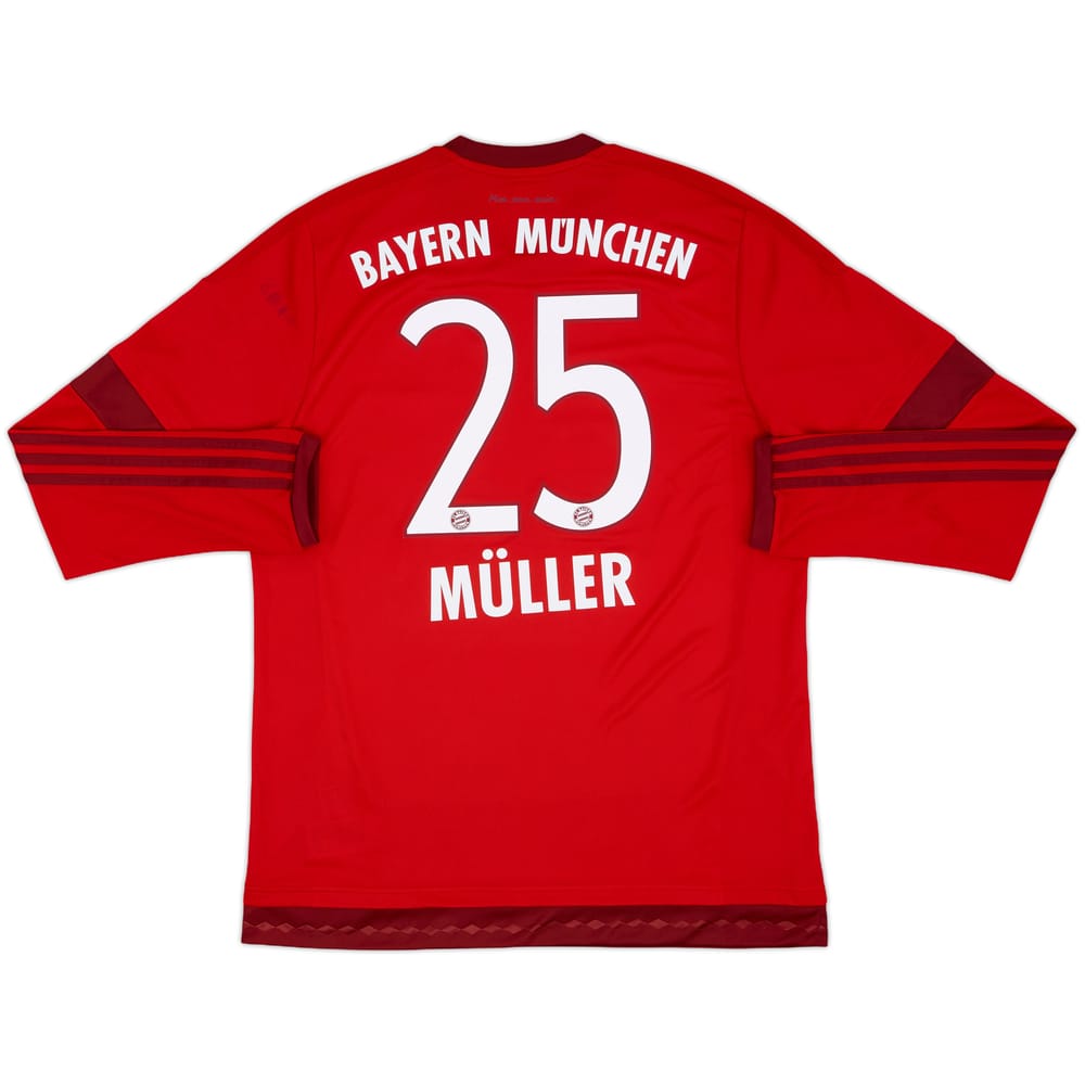 2015-16 Bayern Munich Home L/S Shirt Muller #25 - 10/10 - (L)