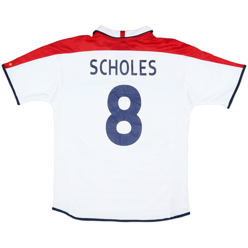 2003-05 England Home Shirt Scholes #8 - 7/10 - (L)
