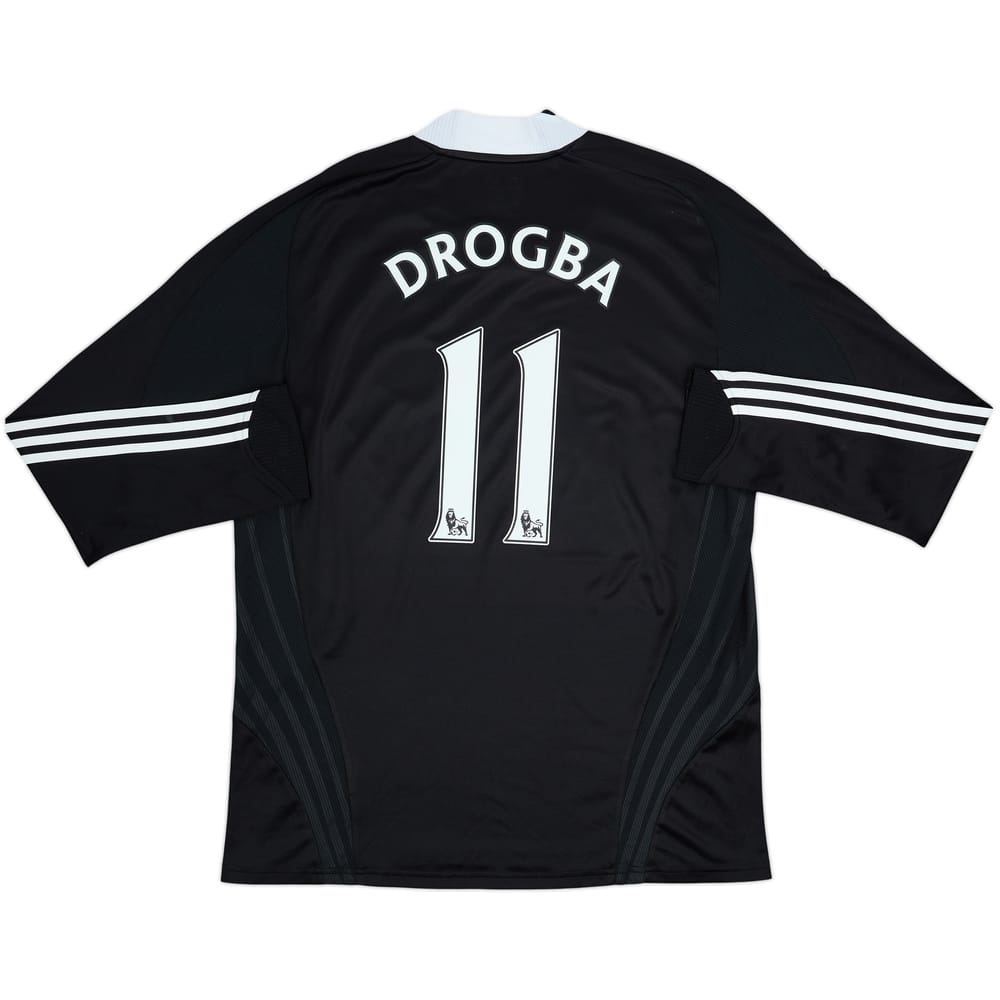 Camiseta de visitante versión jugador L/S del Chelsea 2008-09 Drogba #11 - 8/10 - (XL)