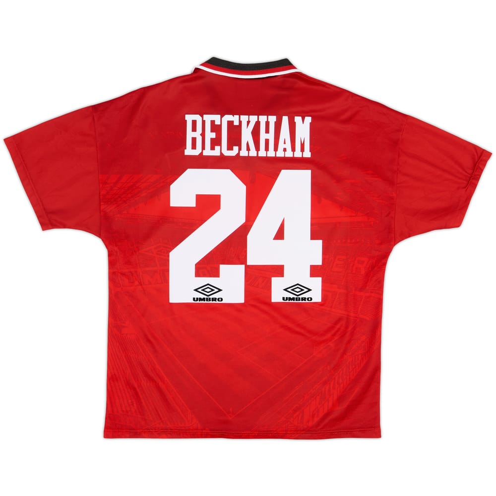 1994-96 Manchester United Home Shirt Beckham #24 - 8/10 - (M)