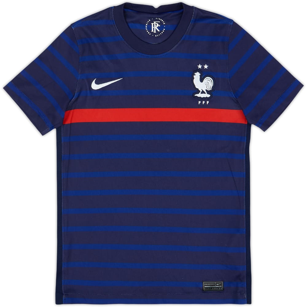 2020-21 France Home Shirt - 8/10 - (M.Boys)