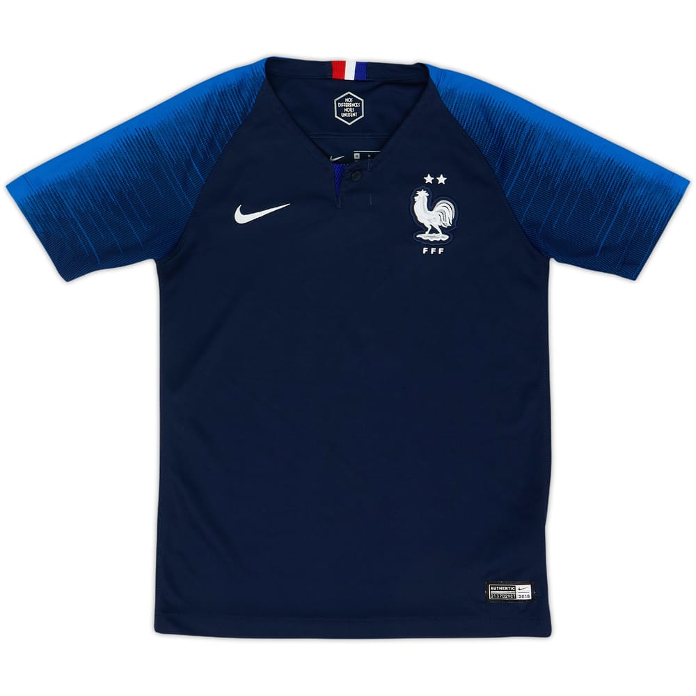 2018 France Home Shirt - 9/10 - (M.Boys)