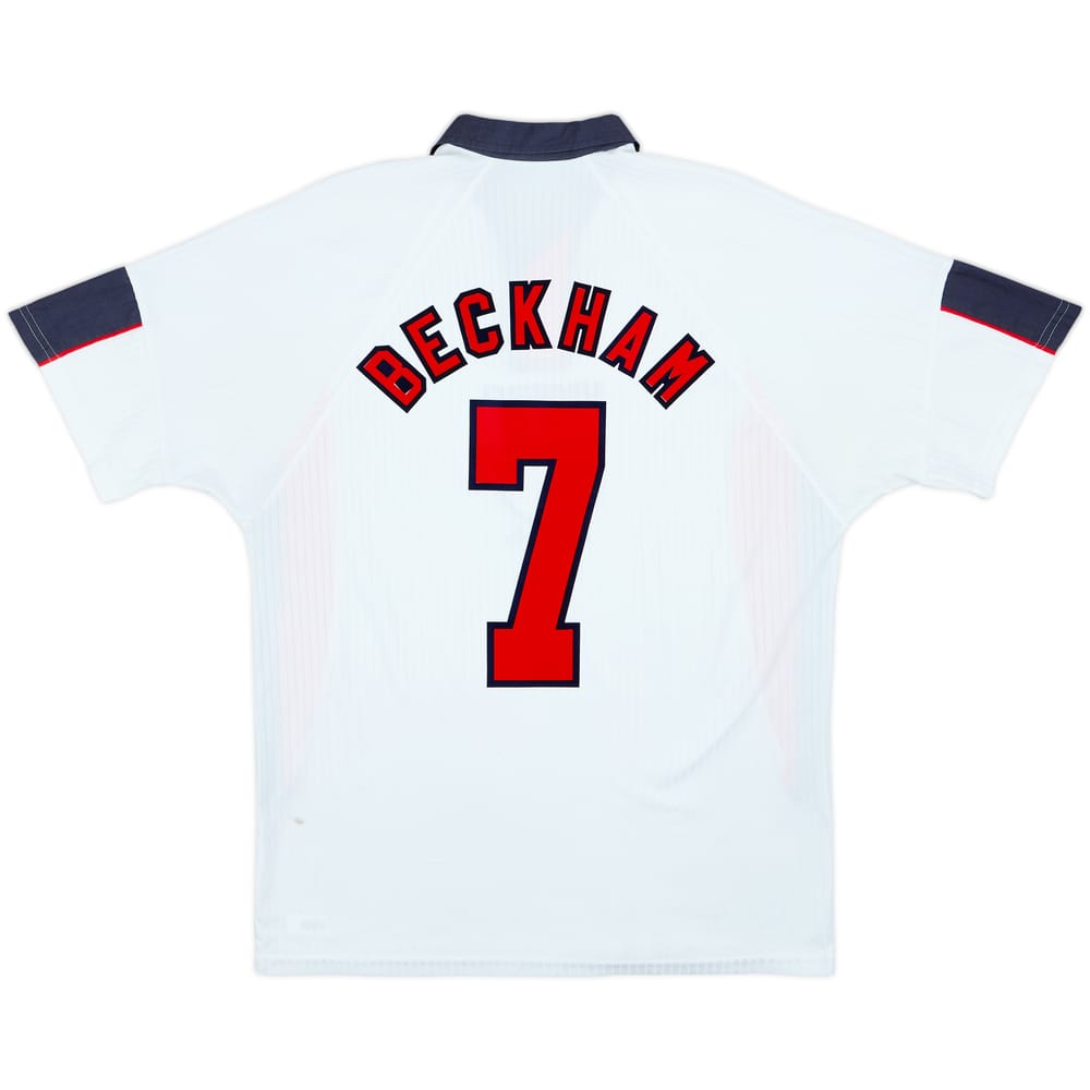 1997-99 England Home Shirt Beckham #7 - 4/10 - (L)