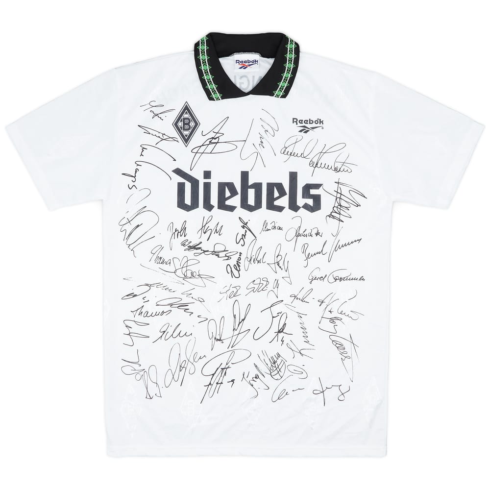 1995-96 Borussia Monchengladbach Squad 'Signed' Home Shirt - 8/10 - (L)