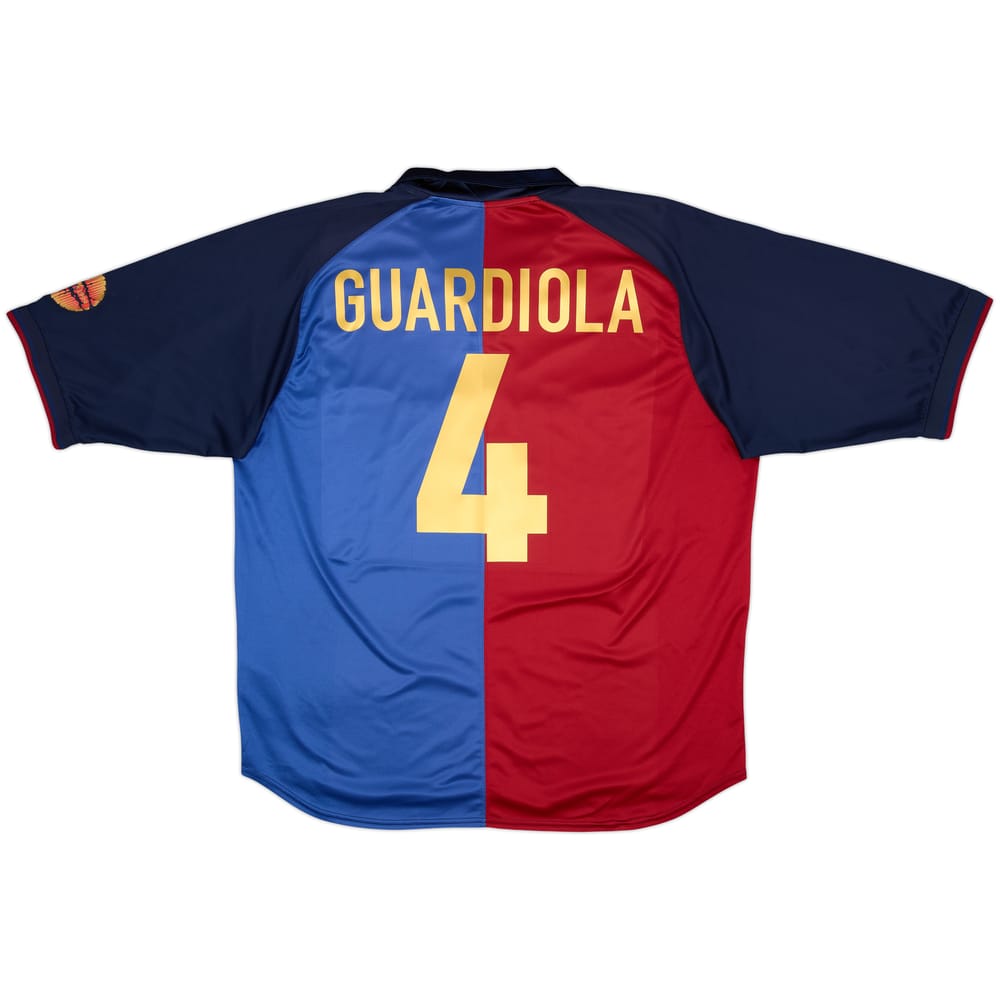 1999-00 Barcelona Centenary Home Shirt Guardiola #4 - 7/10 - (XXL)