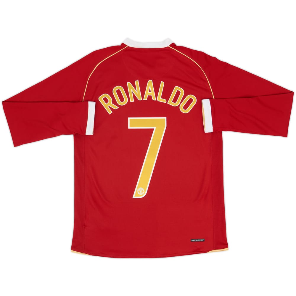 2006-07 Manchester United Home L/S Shirt Ronaldo #7 - 8/10 - (S)