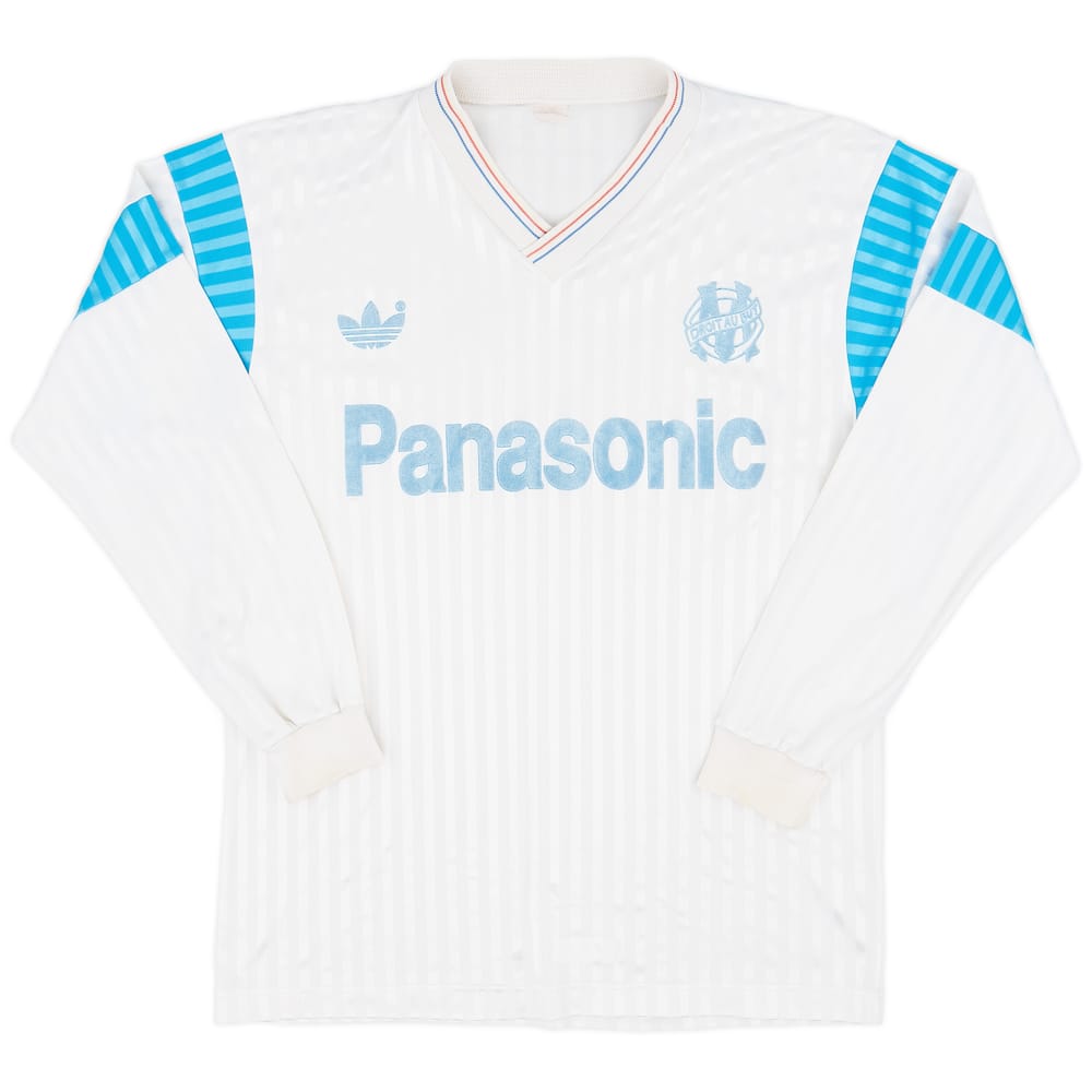 1990-91 Olympique Marseille Home L/S Shirt - 7/10 - (L)