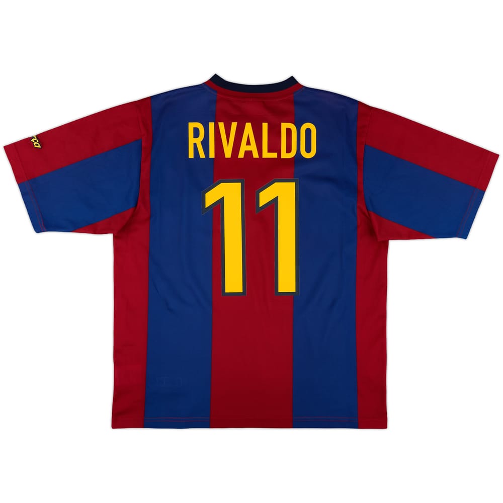 1998-00 Barcelona Basic Home Shirt Rivaldo #11 - 10/10 - (L)