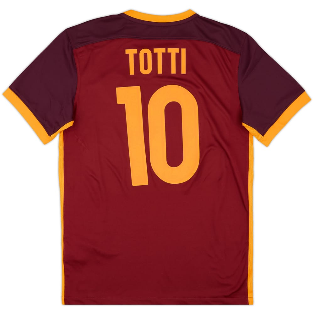 2015-16 Roma Home Shirt Totti #10 - 8/10 - (M)