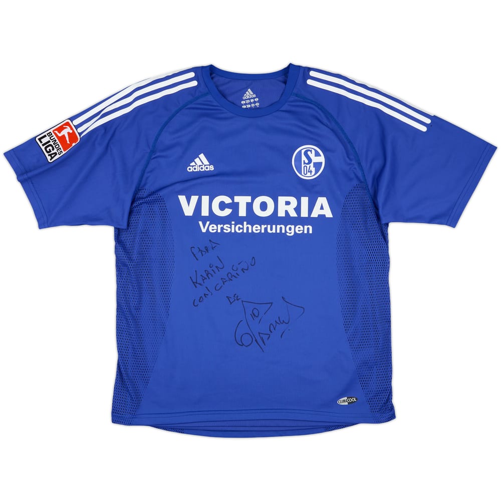 2002-04 Schalke Player Issue Signed Home Shirt Varela #10 - 8/10 - (L)