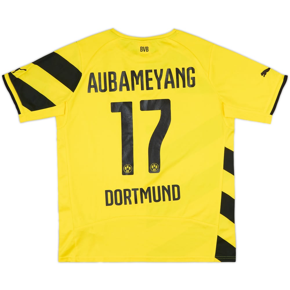 2014-15 Borussia Dortmund Home Shirt Aubameyang #17 - 8/10 - (XL.Boys)