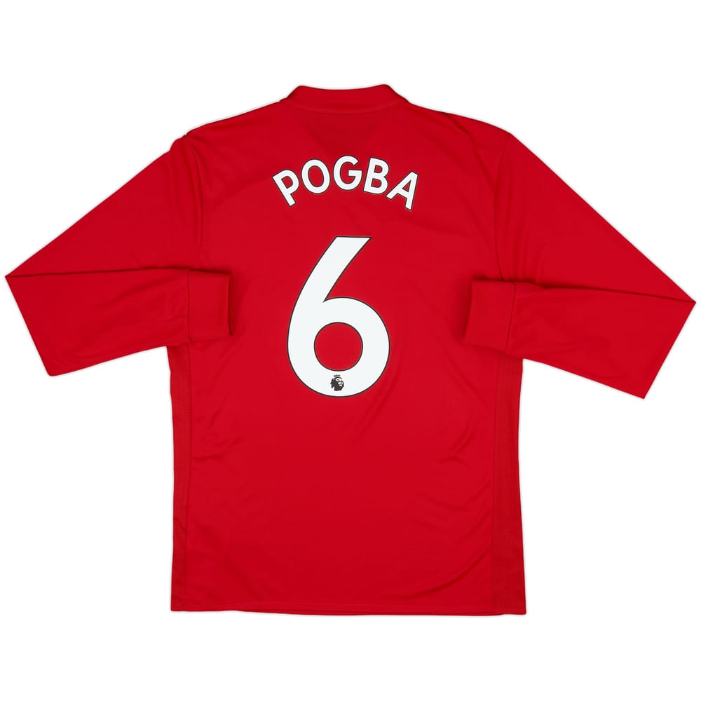 2017-18 Manchester United Home L/S Shirt Pogba #6 - 9/10 - (M)