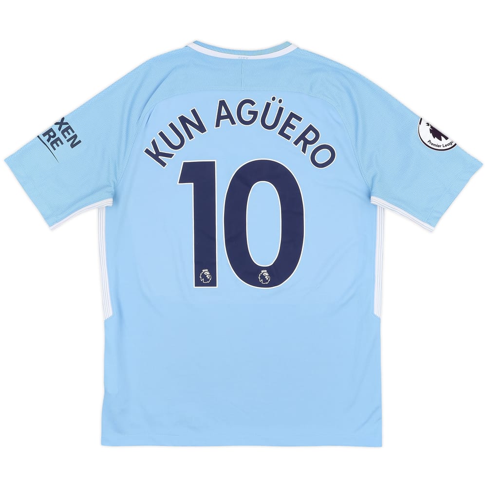 2017-18 Manchester City Home Shirt Kun Aguero #10 - 10/10 - (M)