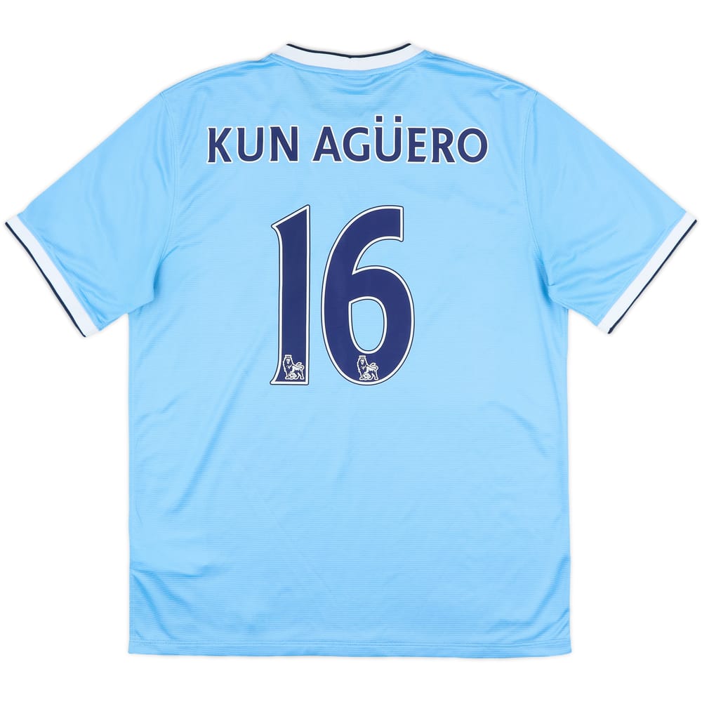2013-14 Manchester City Home Shirt Kun Aguero #16 - 8/10 - (L)