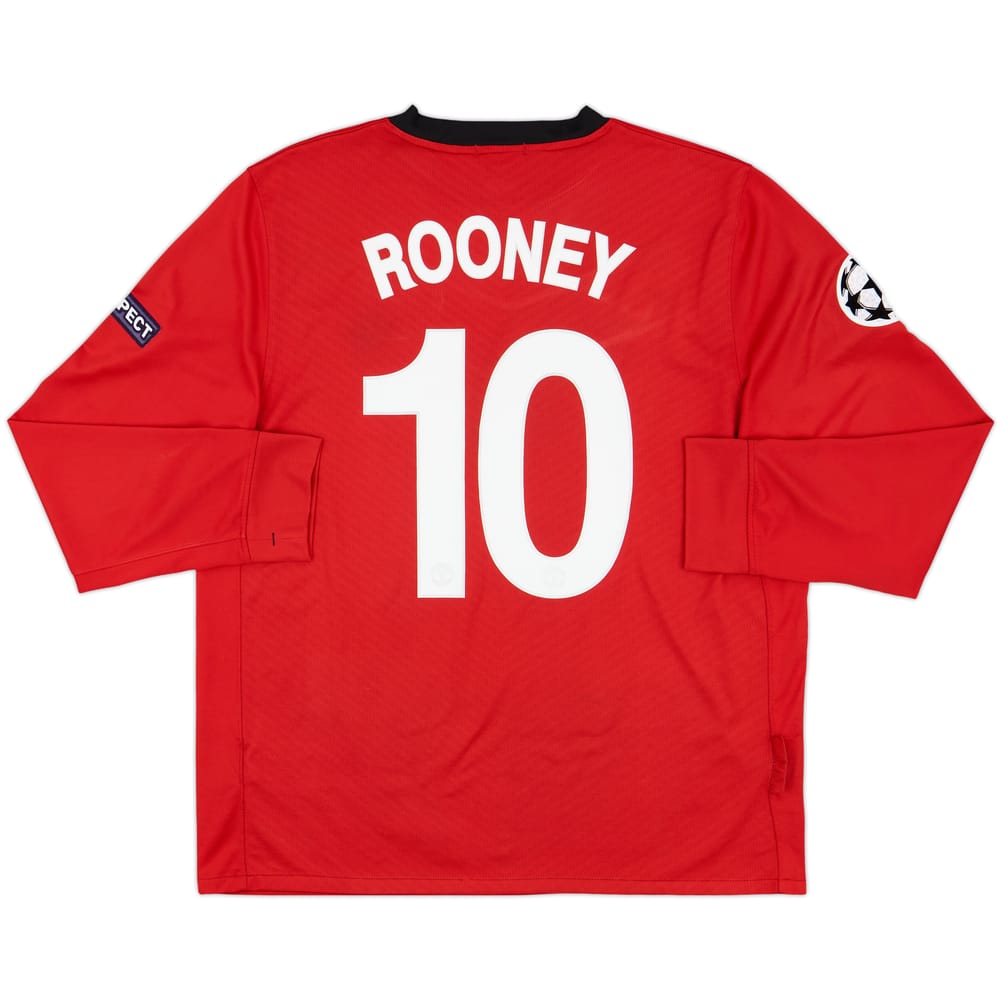 2009-10 Manchester United Home L/S Shirt Rooney #10 - 9/10 - (L)