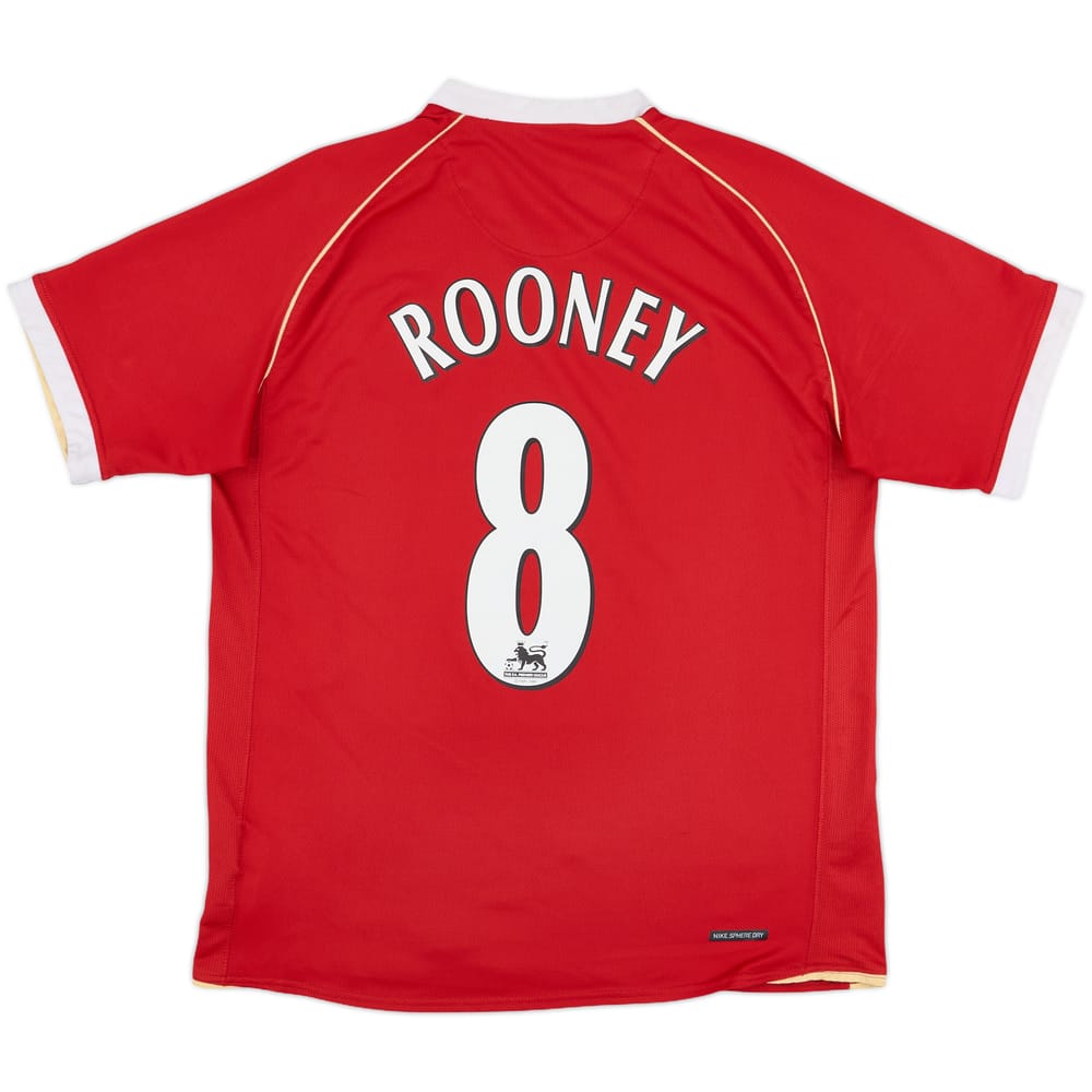 2006-07 Manchester United Home Shirt Rooney #8 - 7/10 - (XL.Boys)