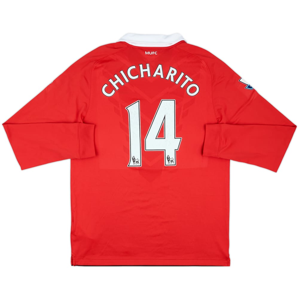 2010-11 Manchester United Home L/S Shirt Chicharito #14 - 6/10 - (L)