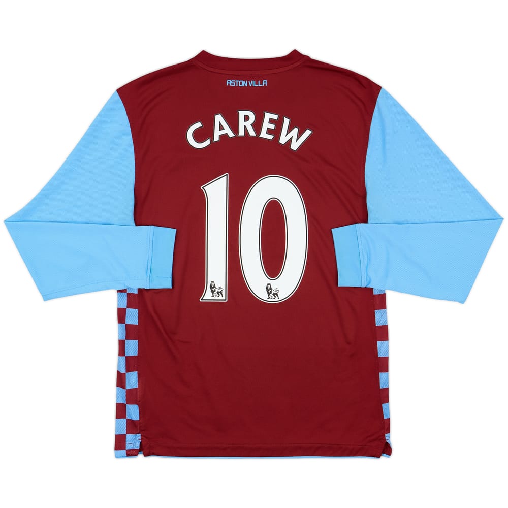 2010-11 Aston Villa Home L/S Shirt Carew #10 - 9/10 - (M)