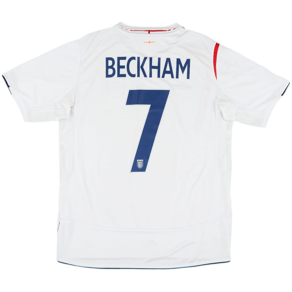 2005-07 England Home Shirt Beckham #7 - 6/10 - (L)