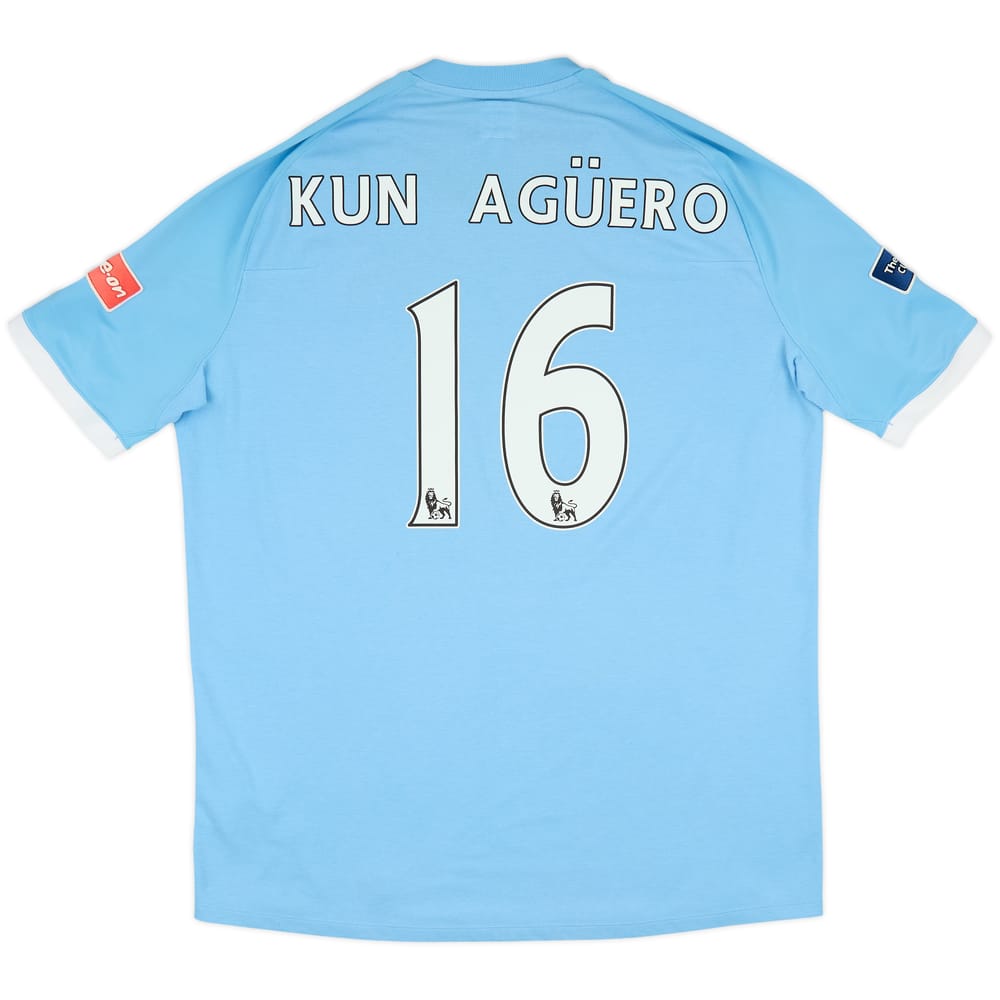 2010-11 Manchester City 'FA Cup Final' Home Shirt Kun Aguero #16 - 7/10 - (XL)