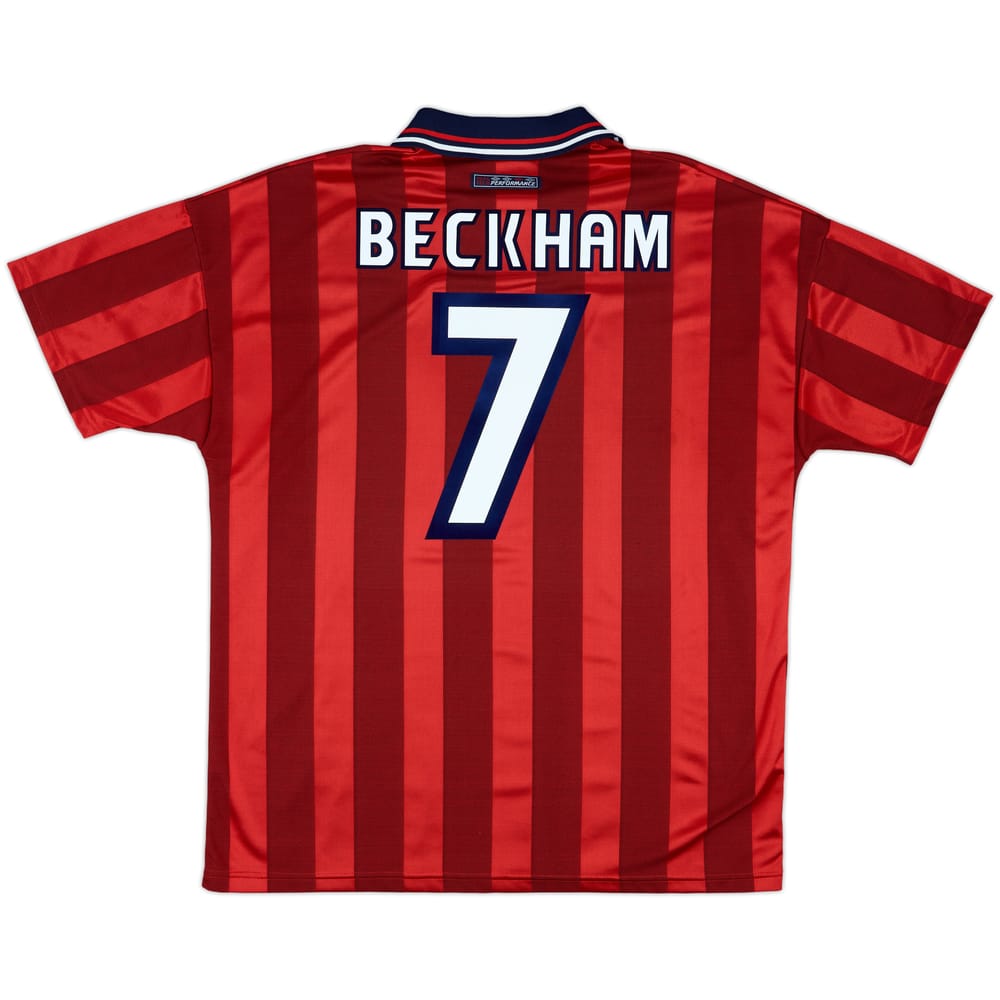 1997-99 England Away Shirt Beckham #7 - 8/10 - (XL)