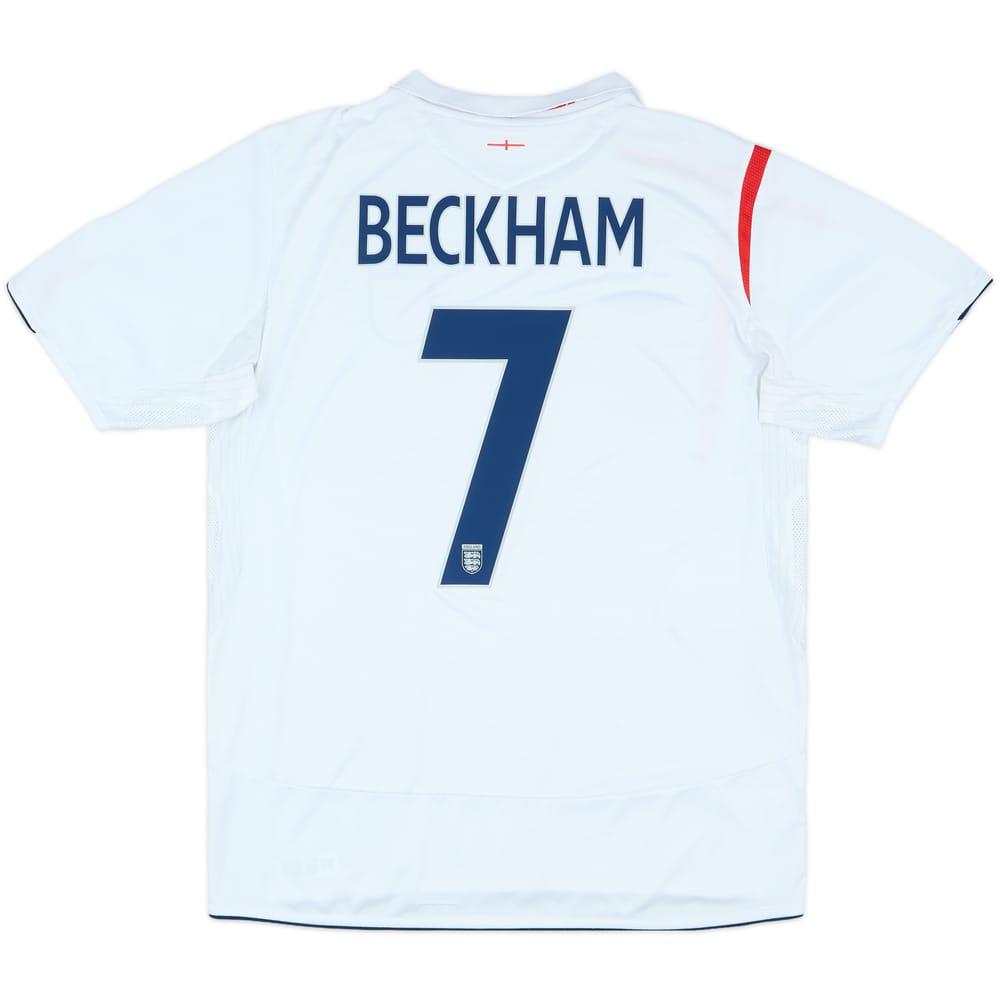 2005-07 England Home Shirt Beckham #7 - 7/10 - (XL)