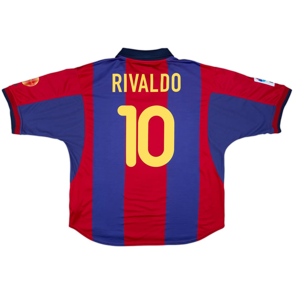 2000-01 Barcelona Home Shirt Rivaldo #10 - 8/10 - (XXL)