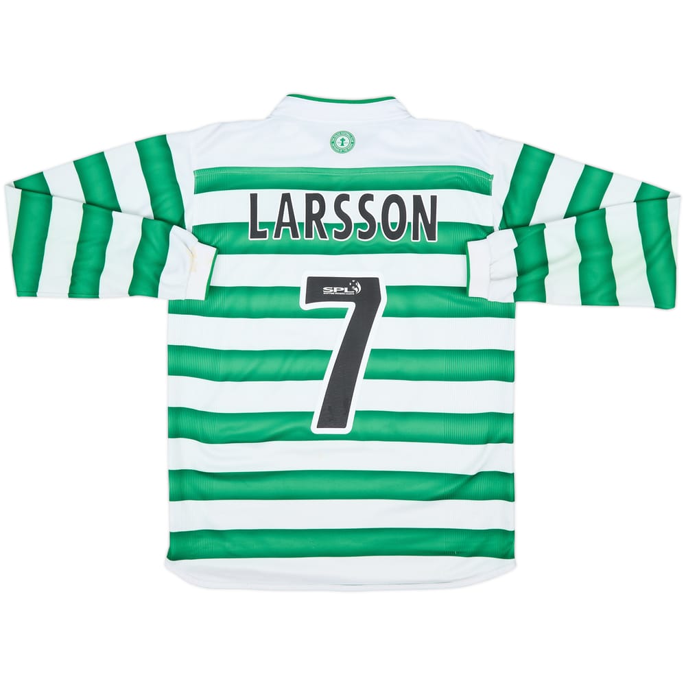 2003-04 Celtic Home L/S Shirt Larsson #7 - 7/10 - (15-16 Years)