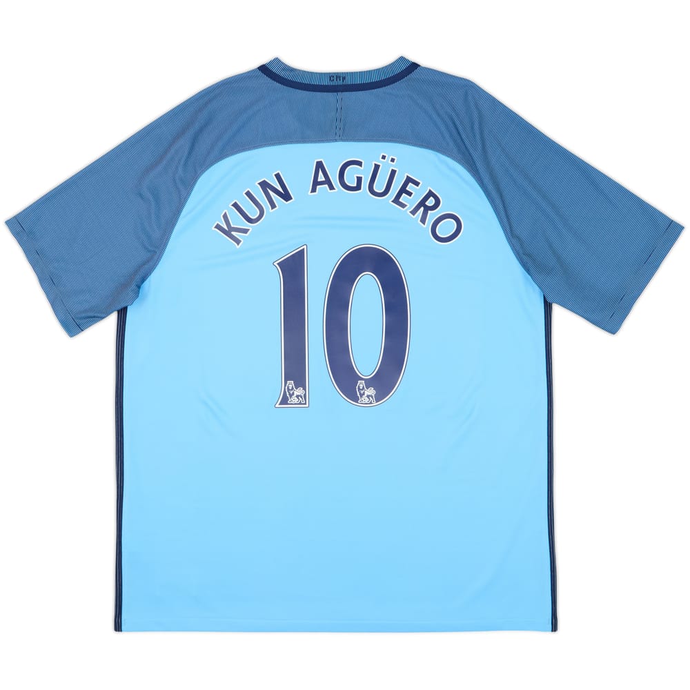 2016-17 Manchester City Home Shirt Kun Aguero #10 - 10/10 - (XL)