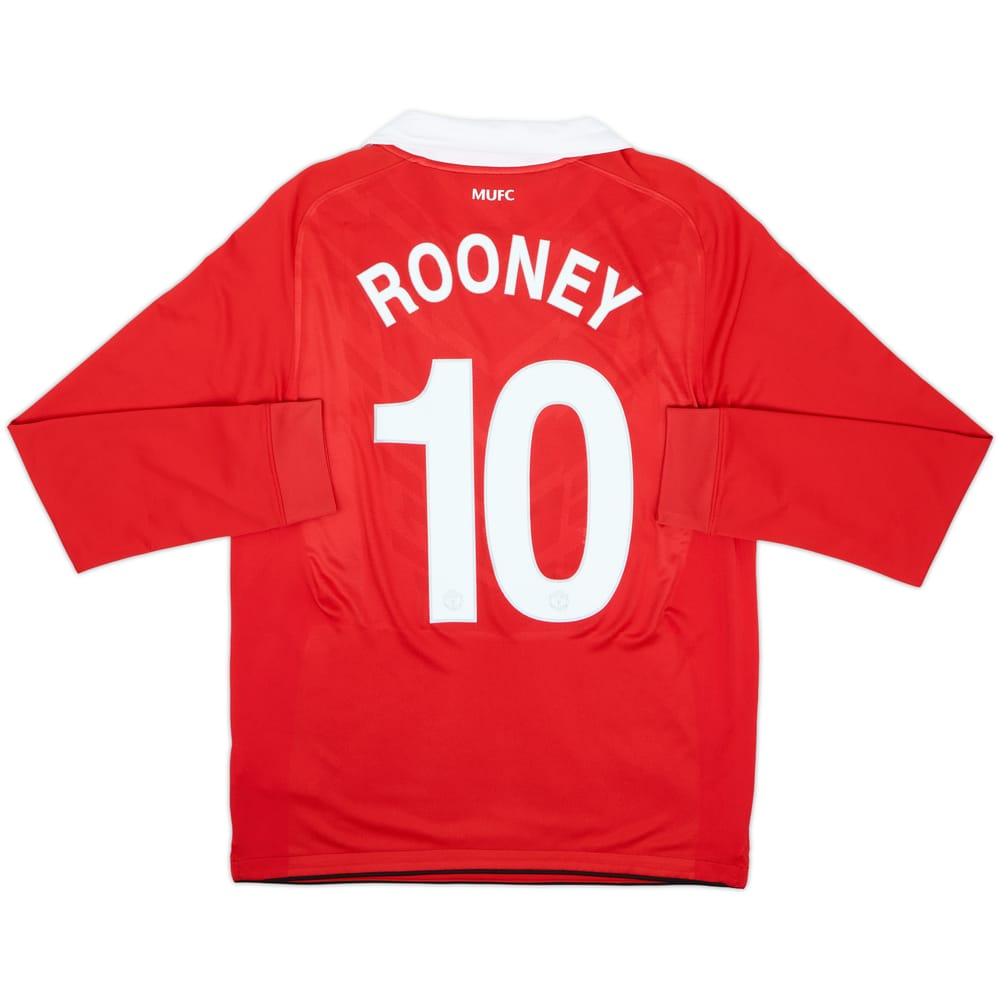 2010-11 Manchester United Home L/S Shirt Rooney #10 - 8/10 - (M)