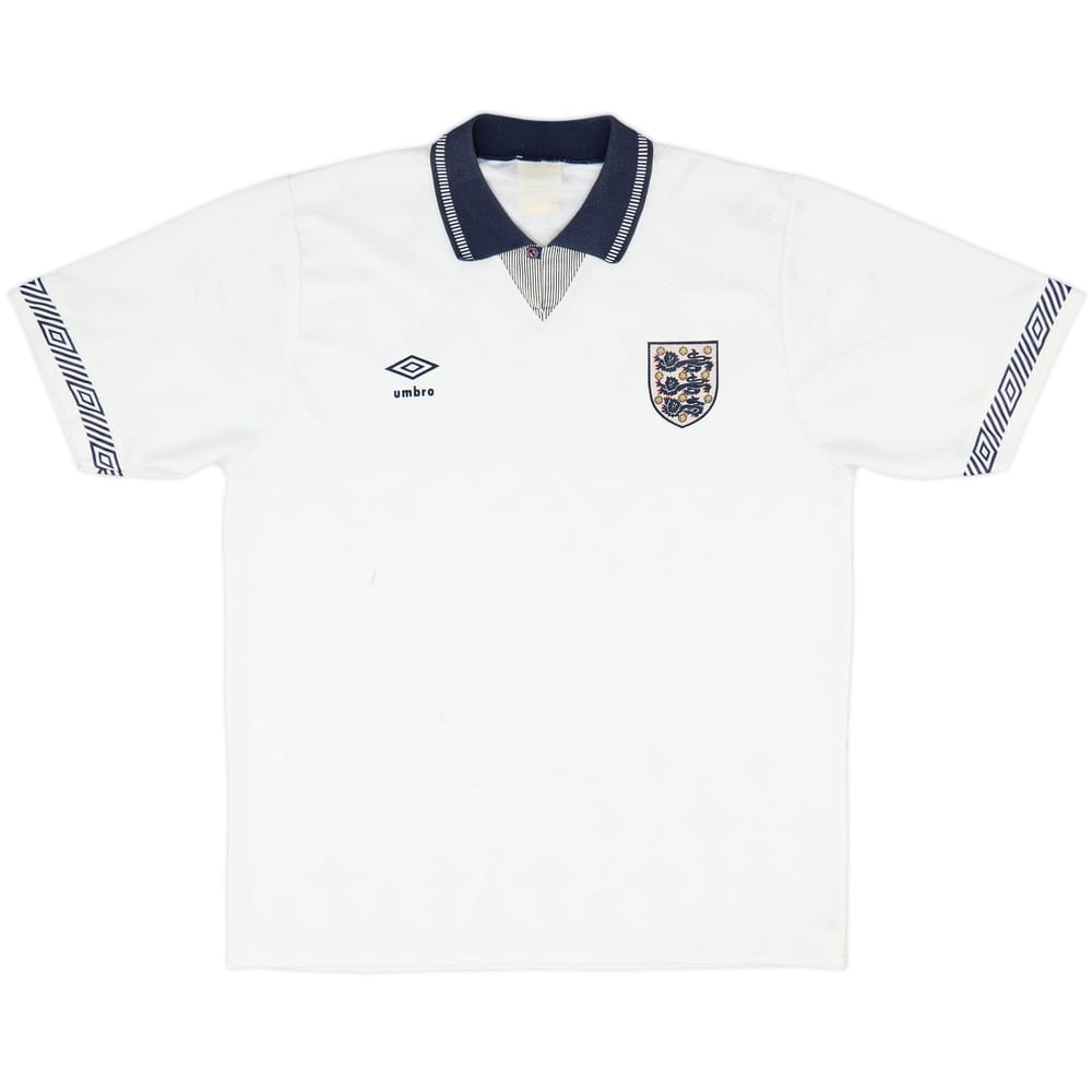 1990-92 England Home Shirt - 7/10 - (XL)