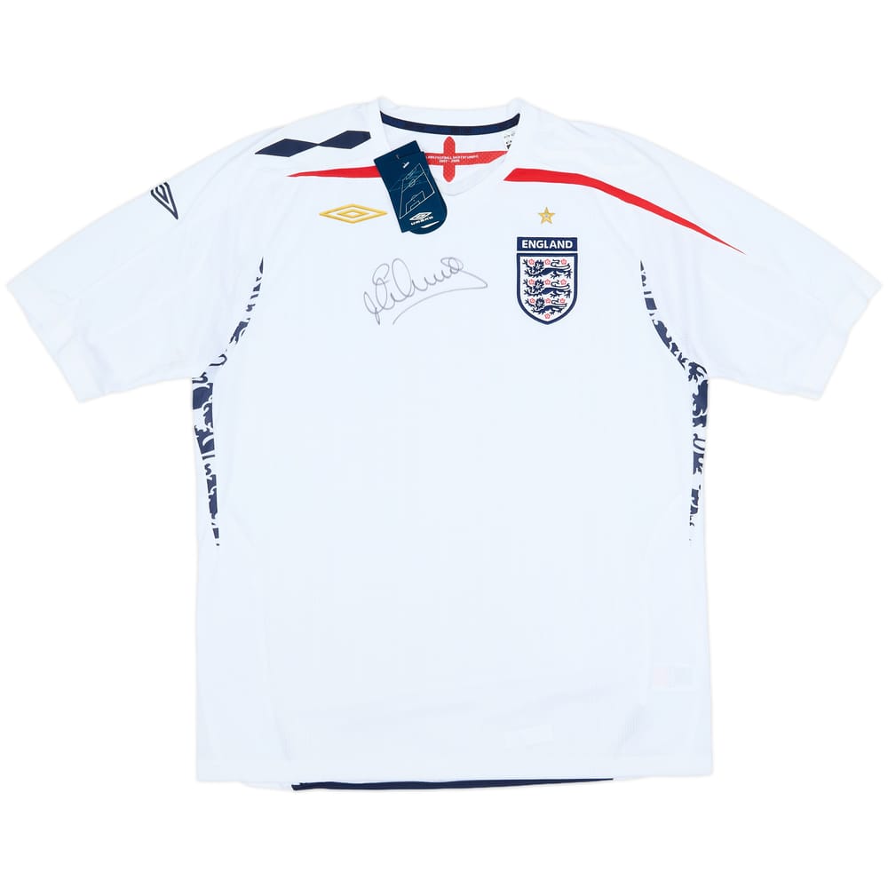 2007-09 England Signed Home Shirt (XL)