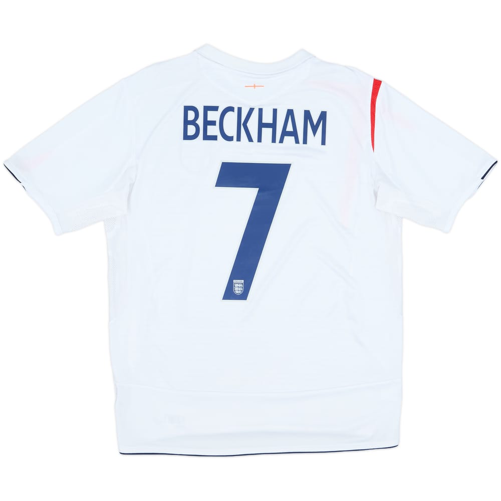 2005-07 England Home Shirt Beckham #7 - 6/10 - (L)
