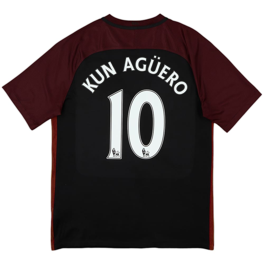 2016-17 Manchester City Away Shirt Kun Aguero #10 - 8/10 - (L)
