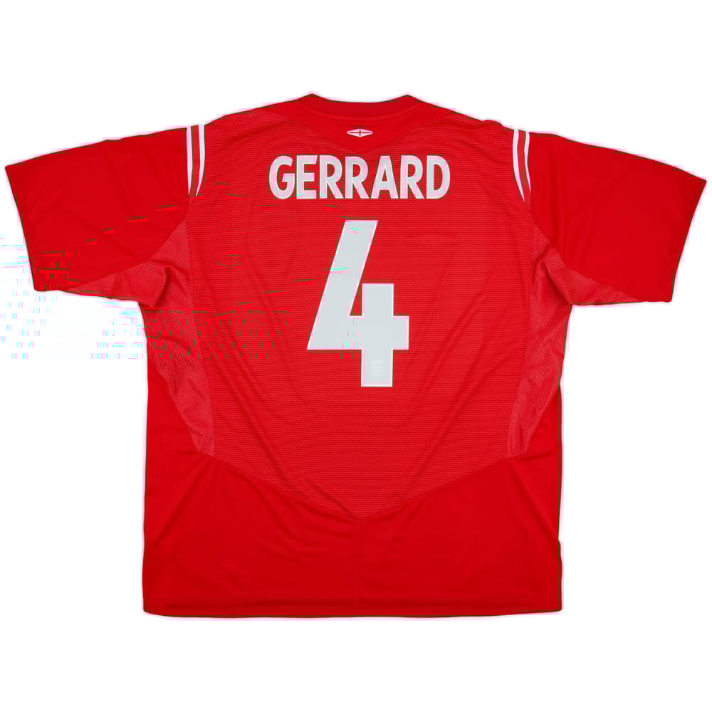 2004-06 England Away Shirt Gerrard #4 - 9/10 - (3XL)