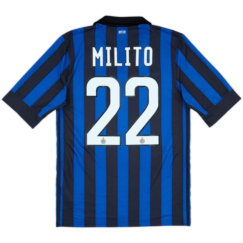 2011-12 Inter Milan Home Shirt Milito #22 - 8/10 - (S)