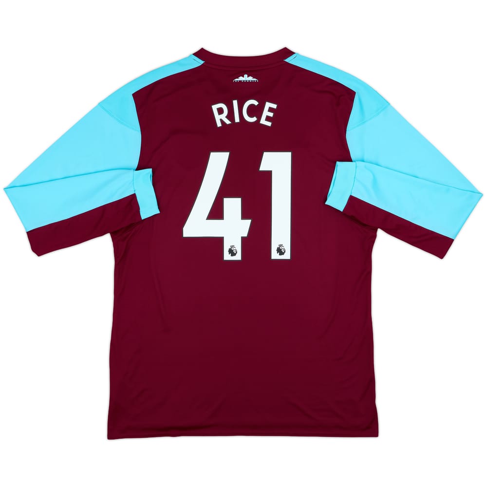 2017-18 West Ham Home L/S Shirt Rice #41 - 7/10 - (XL)