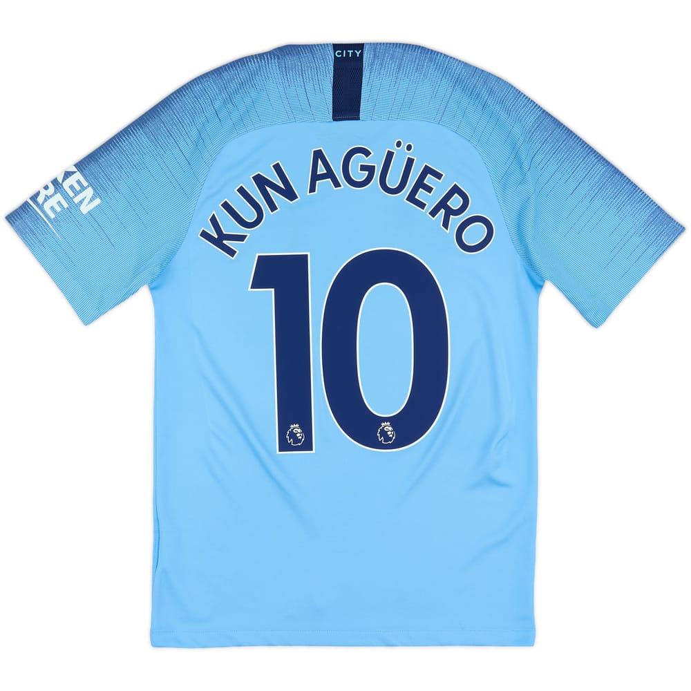 2018-19 Manchester City Home Shirt Kun Aguero #10 - 6/10 - (S)