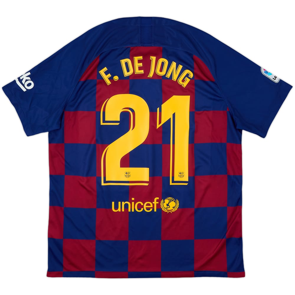 2019-20 Barcelona Home Shirt F.De Jong #21 - 8/10 - (XL)