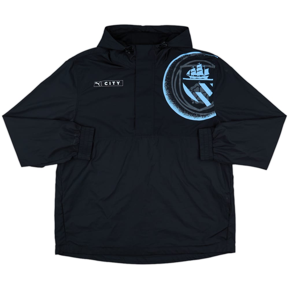 2022-23 Manchester City Puma Hooded 1/4 Zip Training Top - 8/10 - (L)