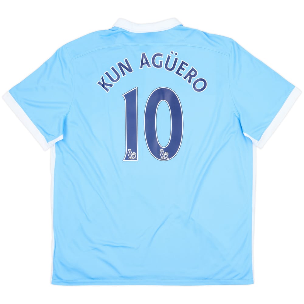 2015-16 Manchester City Home Shirt Kun Aguero #10 - 10/10 - (XXL)